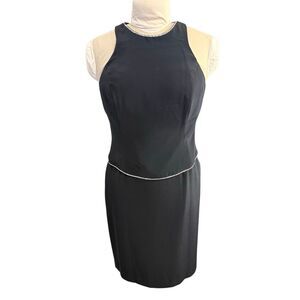 Jones New York Cocktail Dress Rhinestone Detail Peplum Sz. 8 Event Occasion